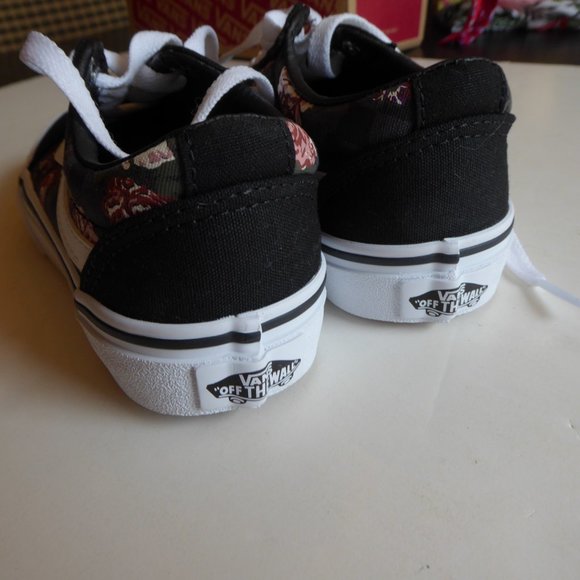 Vans Little Girl USA Size 13 Flowers & Checks Sneakers NIB - Picture 10 of 16